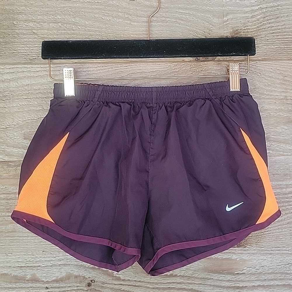 Nike Running Shorts Maroon with Orange Trim Size Small